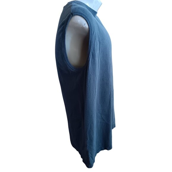 Vintage Large Sleeveless T-shirt Basic Editions 1990's Grunge Fade Black - Picture 3 of 5